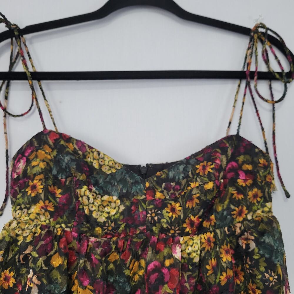 Amanda Uprichard Cece Babydoll Top size XS Dark Floral Sweetheart Coquette Fairy - Picture 3 of 8